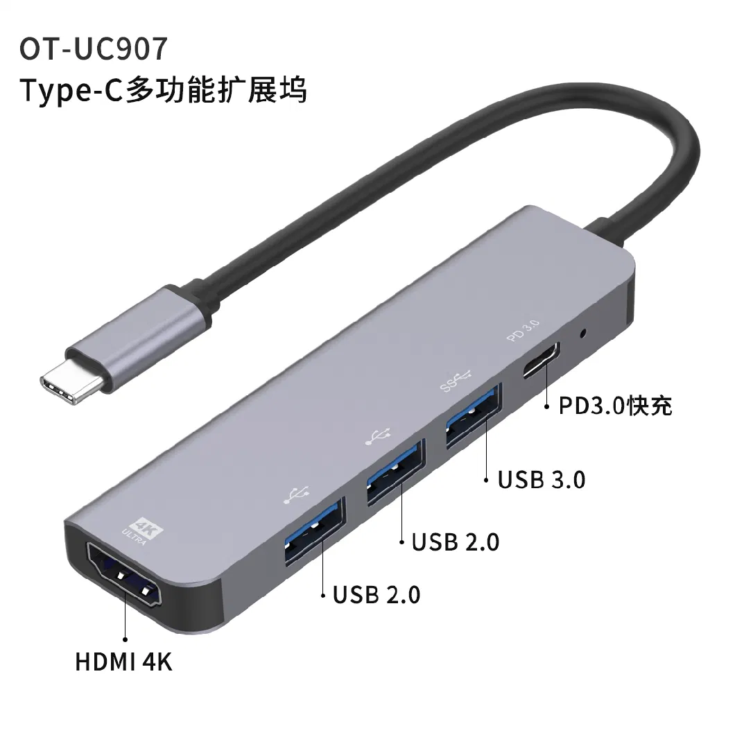 Type-C 4K 5-in-1 Docking Station USB 3 Port 3.0 Hub