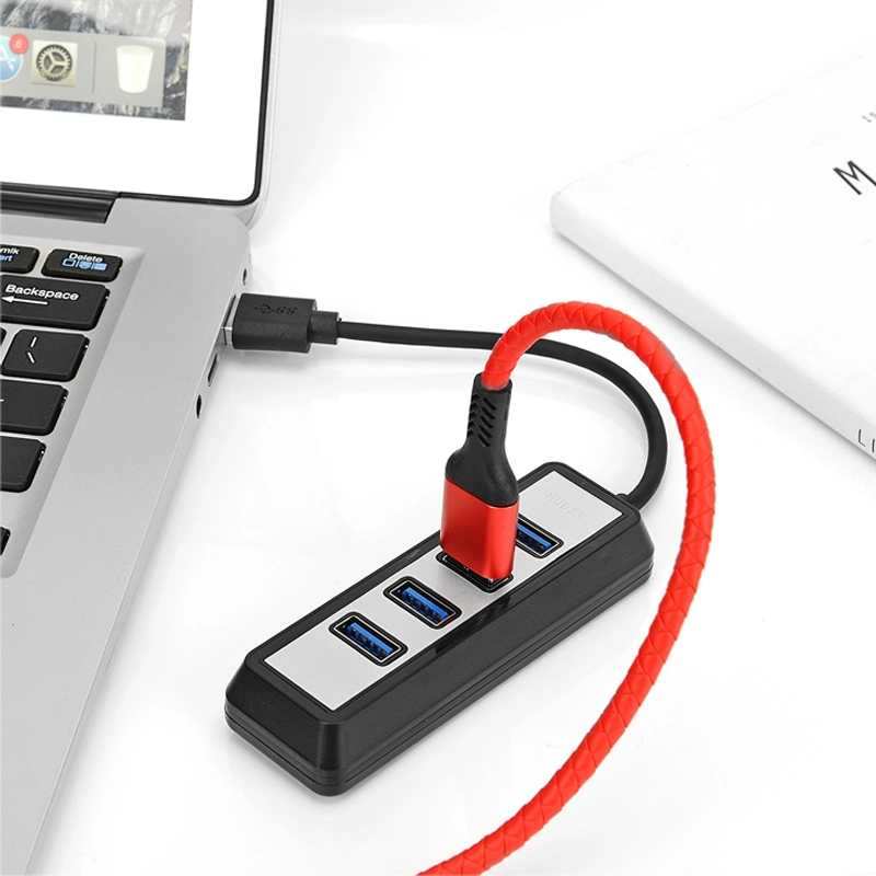 Factory Direct Hot Selling Mirror Style 4 Ports USB3.0 Hub 5gbps Portable Compact with Cable