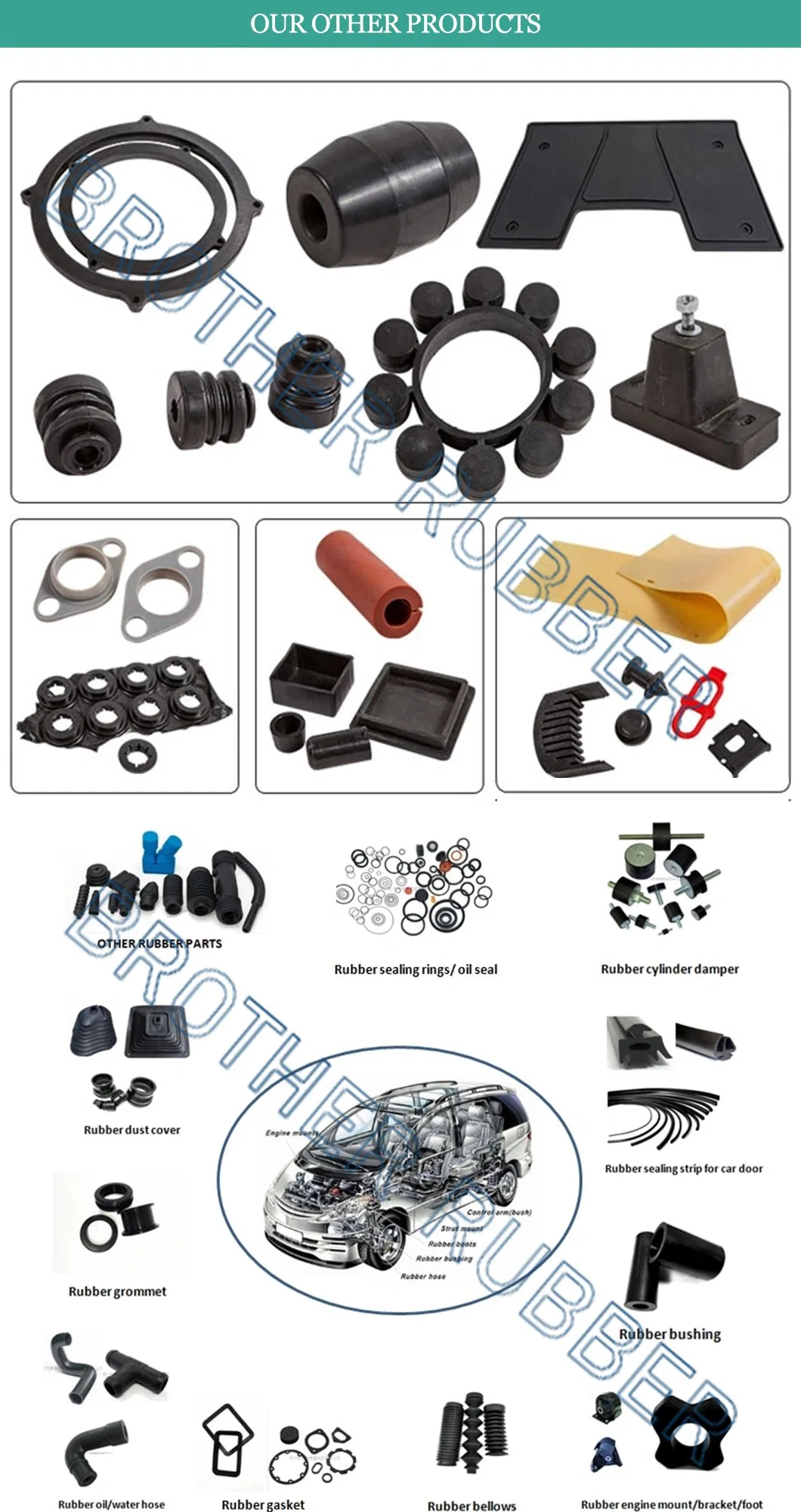 OEM Shock Absorption Durable Rubber Buffer with Bolts and Nuts