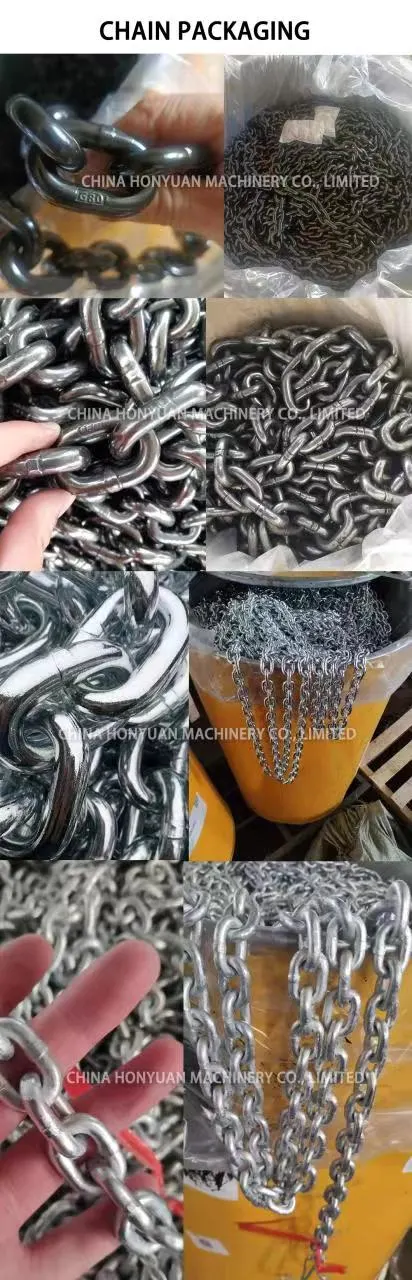 Factory Black Finished Electric Galvanized Hot DIP Galvanized Self Color Grade 80 En818-2 Alloy Steel Lifting Chain G80 DIN5685A DIN5685c DIN763 Dog Chain