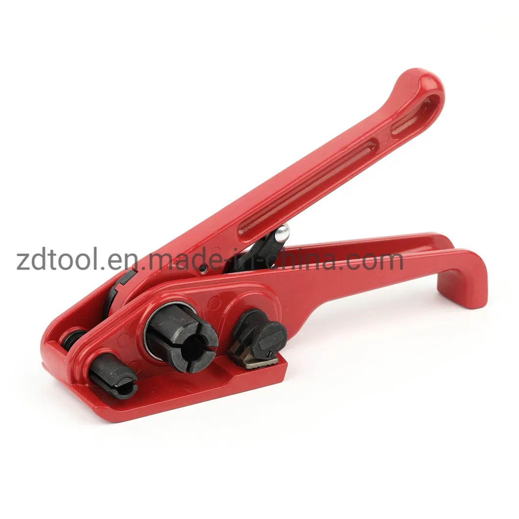 Black Red Handheld Strapping Tool Polyester Composite Fiber Cord Belt Tensioner for 13 - 20mm Band