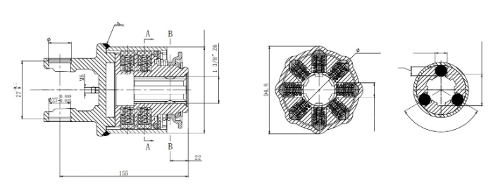 Two-Directional Torque Limiter for Pto Drive Shaft Harvester